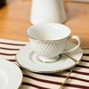 Kit 6 Xícaras de Café com Pires em Porcelana Coleção Realeza