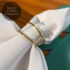 Porta Guardanapo Argola Dupla Metal Dourada - Coleção Elo Perfeito