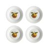 Kit 4 Pratos de Sobremesa de Porcelana Tangerina - Coleção Tangerinas