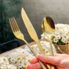 Faqueiro 18 Peças De Aço Inox  Dourado Positano Premium - Lyor