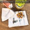 Kit 4 Guardanapos + 4 Porta Guardanapos Coleção Águia