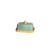 OUTLET Manteigueira de Bambu com Tampa de Metal - Verde Menta