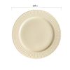 Kit 8 Pratos Rasos De Cerâmica Lines Creme - Brinde Suporte