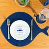 Kit 4 Americanos e Porta Copos Couro Ecológico - Coleção Peixes