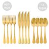 Faqueiro 12 Peças De Aço Inox  Dourado Positano Premium - Lyor