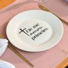 Kit 4 Pratos de Sobremesa Frase "Ele me amou primeiro."