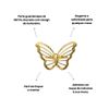 Kit 4 Porta Guardanapo Borboleta Dourado Metal Jardim Regado