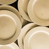 Kit 8 Pratos Rasos De Cerâmica Lines Creme - Brinde Suporte