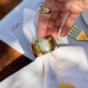 OUTLET Kit 4 Porta Guardanapos em Metal Dourado