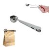 Kit 2 Colheres Medidoras para Café com Cabo Prendedor de Aço Inox