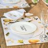 Kit 4 Pratos de Sobremesa  com Frase "A tua mesa cura"