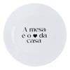 Kit 4 Pratos De Sobremesa Com Frase  A Mesa É O Coração...