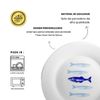 Kit 4 Pratos de Sobremesa de Porcelana Peixe e Mar - Coleção Peixes