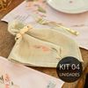 Kit 4 Guardanapos de Linho Verde - Coleção Ele Reina