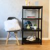 Estante Modular Reforçada 4 Prateleiras Preta Plástico 60cm