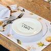 Kit 4 Pratos de Sobremesa  com Frase "A tua mesa cura"