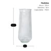 Vaso de Vidro Canelado Slim 20cm - 750ml