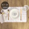 Kit 4 Americanos Retangular de Plástico - Cerejas
