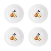 Kit 4 Pratos de Sobremesa de Porcelana - Coleção Peras