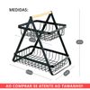 Kit 2 Organizadores Pequeno Metal Multiuso Duplo Pto Madeira
