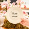 Prato de Sobremesa com Frase "Ele me amou primeiro."