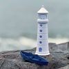 Farol com Porta Vela e Barco Decorativo - Coleção Peixes