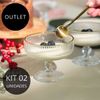OUTLET Jogo 2 Taças de Vidro para Sobremesa Lines Fio de Ouro 320ml
