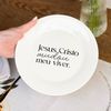 Kit 4 Pratos de Sobremesa com Frase "Jesus Cristo mudou..."