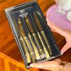 Kit 6 Facas de Sobremesa Aço Inox Berna Champanhe