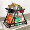 Kit 2 Organizadores Pequeno Metal Multiuso Duplo Pto Madeira