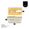 Manteigueira De Porcelana Tampa de Bambu e Espátula - Manteiga
