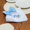 Kit 4 Porta Guardanapos Laço Azul - Coleção Hortênsias