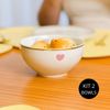 Kit 2 Bowls de Porcelana com Filete de Ouro - Coleção Foi Por Amor