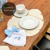 Americano Folha em Couro Ecológico Off White - Coleção Hortênsias