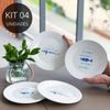 Kit 4 Pratos de Sobremesa de Porcelana Peixe e Mar - Coleção Peixes