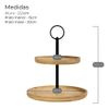 Suporte Doces Brigadeiro Cupcake 2 Andares Bambu Metal  20cm