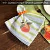 Kit 1 Guardanapo + 1 Porta Guardanapo - Coleção Tangerinas