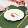 Kit 4 Pratos de Sobremesa de Porcelana - Coleção Cerejas