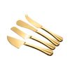 Conjunto 4 Facas para Queijo de Aço Inox Dourado Positano Premium - Lyor
