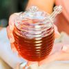 Meleira de Cristal com Pegador e Tampa Colméia - 210ml