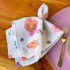 Kit 4 Guardanapos Flores em Linhão Texturizado