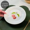 Prato de Sobremesa de Porcelana - Coleção Cerejas