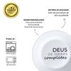 Kit 4 Pratos de Sobremesa Frase “Deus de obras completas”