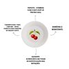 Kit 4 Pratos de Sobremesa de Porcelana - Coleção Cerejas