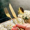 Faqueiro 18 Peças De Aço Inox  Dourado Positano Premium - Lyor