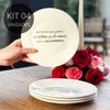 Kit 4 Pratos de Sobremesa Frase ''Elo Perfeito''