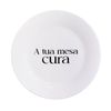 Kit 4 Pratos de Sobremesa  com Frase "A tua mesa cura"