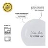 Kit 4 Pratos de Sobremesa com frase "Um dia de cada vez"