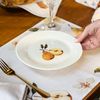 Kit 4 Pratos de Sobremesa de Porcelana - Coleção Peras