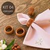 Kit 4 Porta Guardanapos Vazado Caramelo - Coleção Amêndoas